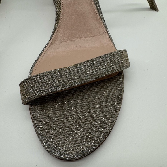 Stuart Weitzman Nearly Nude Sandals 9.5 Platinum NWOT - Picture 9 of 9